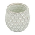 thumbnail image 3 of Contemporary Home Living 4.5" White Round Hexagonal Glazed Planter, 3 of 3