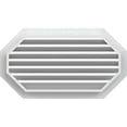 thumbnail image 4 of Ekena Millwork 28"W x 16"H Horizontal Elongated Octagon (33"W x 21"H Frame Size) Functional, PVC Gable Vent with 1" x 4" Flat Trim Frame, 4 of 14