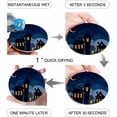 thumbnail image 2 of RYLABLUE Halloween Castle Set of 4 Round Coaster for Drinks, Absorbent Ceramic Stone Coasters Cup Mat with Cork Base for Home Kitchen Room Coffee Table Bar Decor, 2 of 5