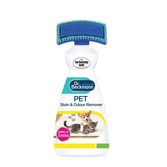 Dr. Beckmann Removedor de Manchas y Olores de Mascotas, elimina manchas y olores causados por mascotas, incluye cepillo aplicador, 650 ml