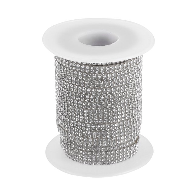 Adornos autoadhesivos Unique Bargains para coche con diamantes de imitación 10m color blanco