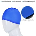 thumbnail image 5 of Uxcell Silicone Swim Caps Unisex NonSlip Pool Caps Waterproof Elastic Swimming Hats Blue 2 Pack, 5 of 5