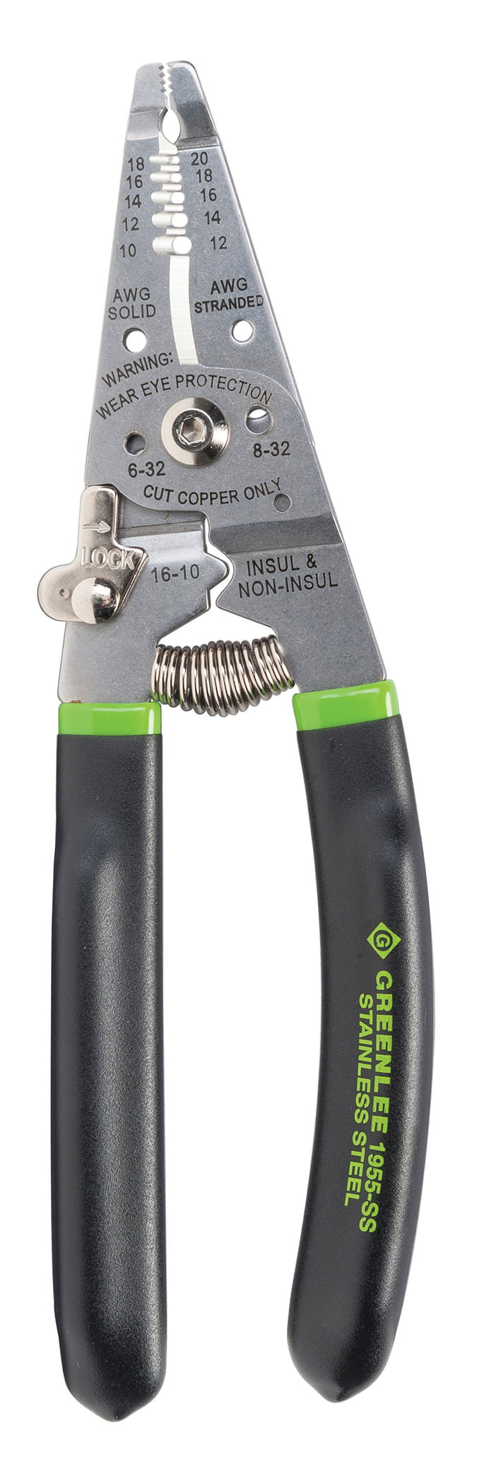 Cutter Greenlee Stainless Steel Wire Stripper Crimper Solid Stranded 10-20 AWG 