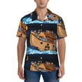 thumbnail image 5 of KLL Men's Hawaiian Shirt Short Sleeve Button Down Beach Shirts-Ocean Scene with Noah's Ark, 5 of 6