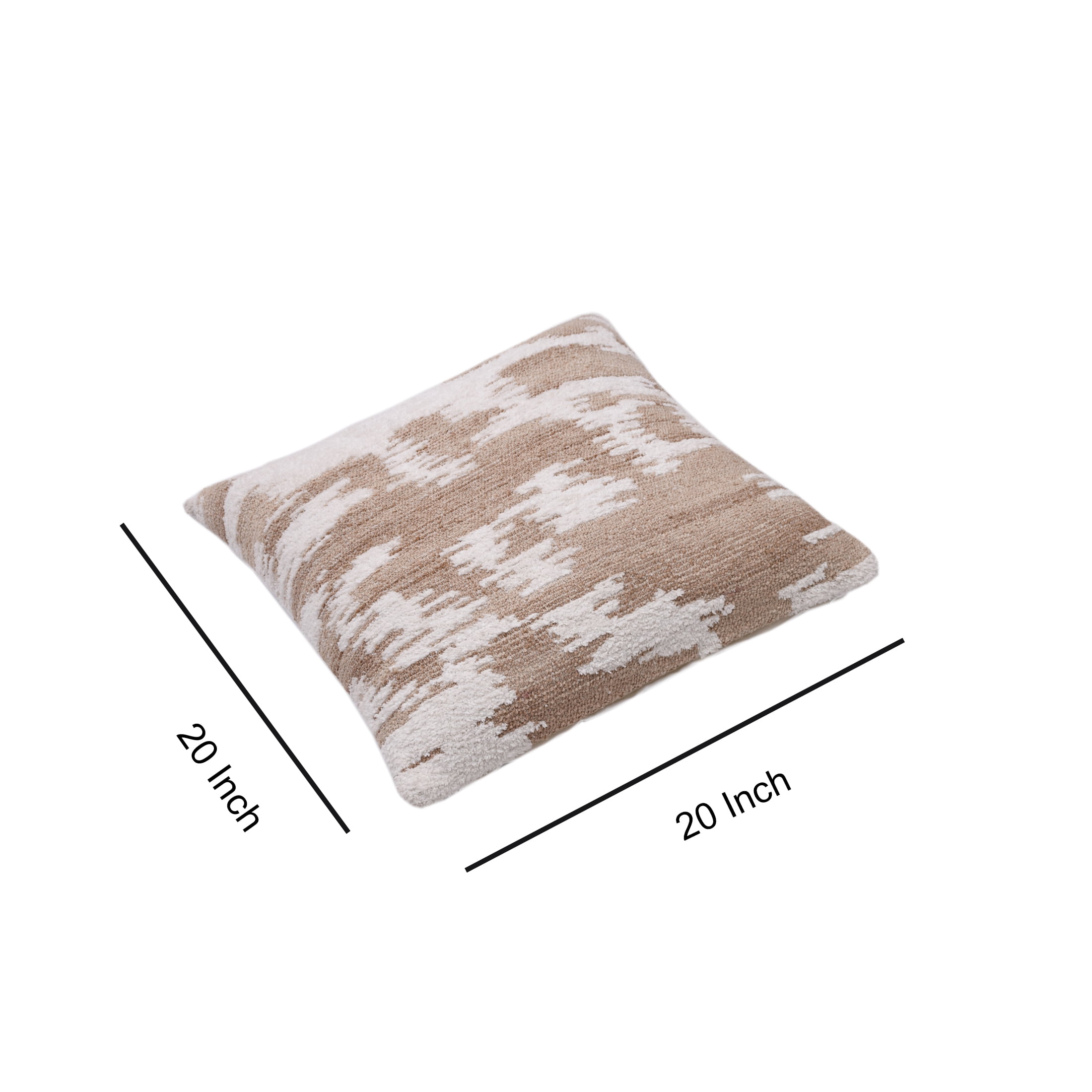 Better Homes & Gardens 20" x 20" Arrin Abstract Ikat Square Throw Pillow Cover, Brown Wool