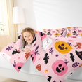thumbnail image 3 of Manfei Cute Cartoon Pumpkin Full Size Comforter Sets 3-Piece, Halloween Ghost Bat Witch Hat Mushroom Bedding Comforter Set, Pink Orange Black,Pink Reversible,1 Comforter and 2 Pillowcases, 3 of 6