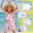 thumbnail image 5 of SEANATIVE Swimsuits for Teen Girls One Piece Bathing Suit See Through Short Skirt Cover Ups Cut Out Back Beachwear for Surfing Water Park, Size 7-8, Pink Butterfly, 5 of 7