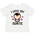 thumbnail image 3 of Inktastic I Love My Auntie with Cute Penguin and Hearts Girls Toddler T-Shirt, 3 of 5