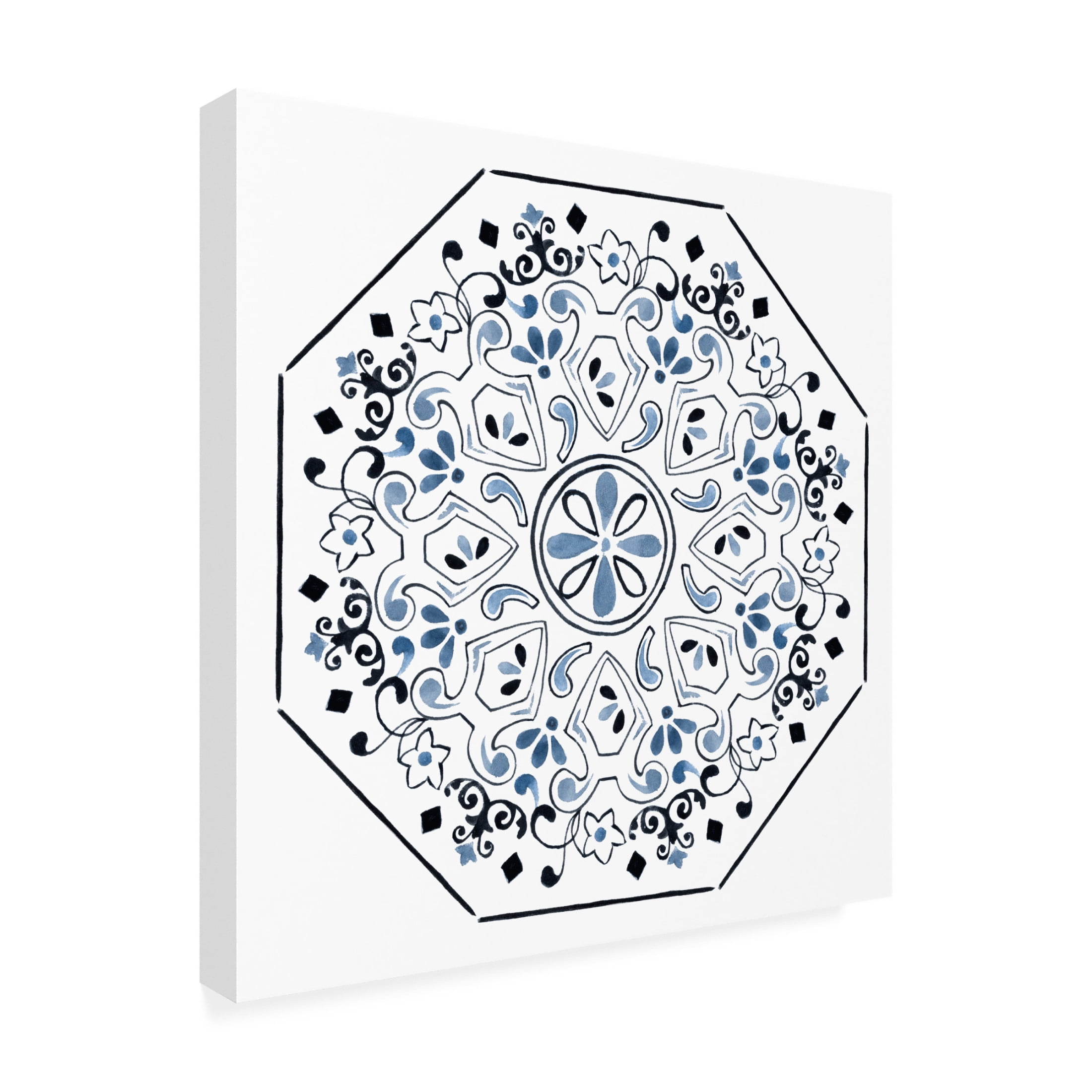 Canvas Wall Art - Melissa Wang 'Bleu Indigo III' Wall Art for Living Room, Bedroom, or Office Décor by Trademark Fine Art - 18 x 18 Inches