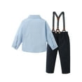 thumbnail image 2 of ZOEREA Toddler Baby Boy Clothes 1-5T Formal Suit Long Sleeves Shirt+Suspender Pants+Bowtie Toddler Boy Outfits, 2 of 14