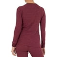 thumbnail image 2 of Fruit of the Loom Women's Micro Waffle Premium Thermal Underwear Tee Shirt, Merlot Heather, Large, 2 of 4