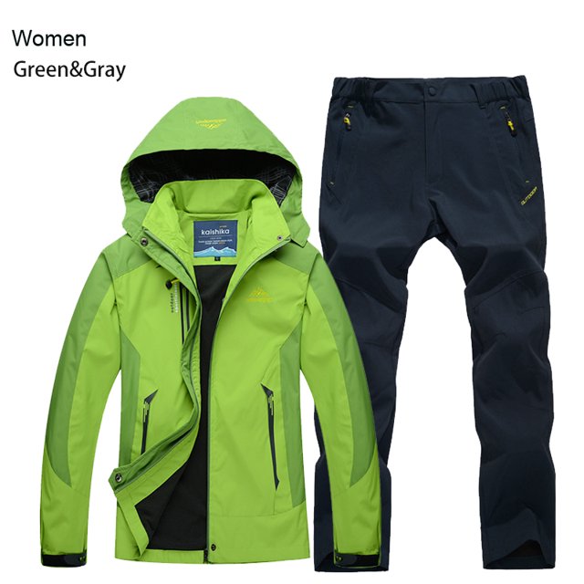 Veste Pantalon pour Femmes Ensemble de Randonnée Camping Printemps Automne Extérieur Imperméable 20000MM Coupe-Vent Costume Randonnée Manteau Pantalon