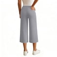 thumbnail image 5 of QATAINLAV Wide Leg Cropped Yoga Pants for Women High Waisted Casual 3/4 Length Workout Pants Summer Loungewear Gray XL, 5 of 7