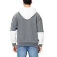 thumbnail image 5 of Men's Casual Sport Color Block Hooded Pullover Long Sleeve Hoodie for Winter Athletic Wear,Gray,3XL, 5 of 6