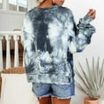 thumbnail image 6 of Women Casual Floral Cross Shirt Tee Tops V-neck Long Sleeve Loose Shirt Blouse Tops, 6 of 12