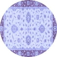 thumbnail image 1 of Ahgly Company Indoor Round Oriental Blue Traditional Area Rugs, 7' Round, 1 of 4