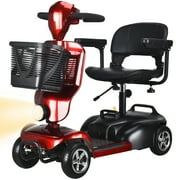 4 Wheel Mobility ScooterAdult, Senior, DisabledCompact Heavy Duty MobilityFoldable, Powered Mobility Scooters with Charger and BasketExtended Battery/for Travel (with Front Bezel)