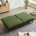 thumbnail image 5 of Convertible Sofa Bed 72″ Fabric Couch with Adjustable Backrest Loveseat Recliner Sleeper Living Room Furniture futon Set for Apartment Small Space, Green, 5 of 18
