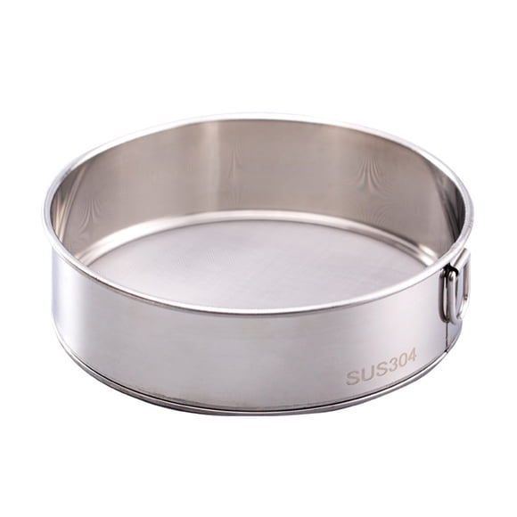 Tamiz de harina de malla fina de acero inoxidable Tamiz de tamiz de harina de mano Colador de cocina redondo Malla de colador de azúcar para hornear (40 Mesh, 15cm)