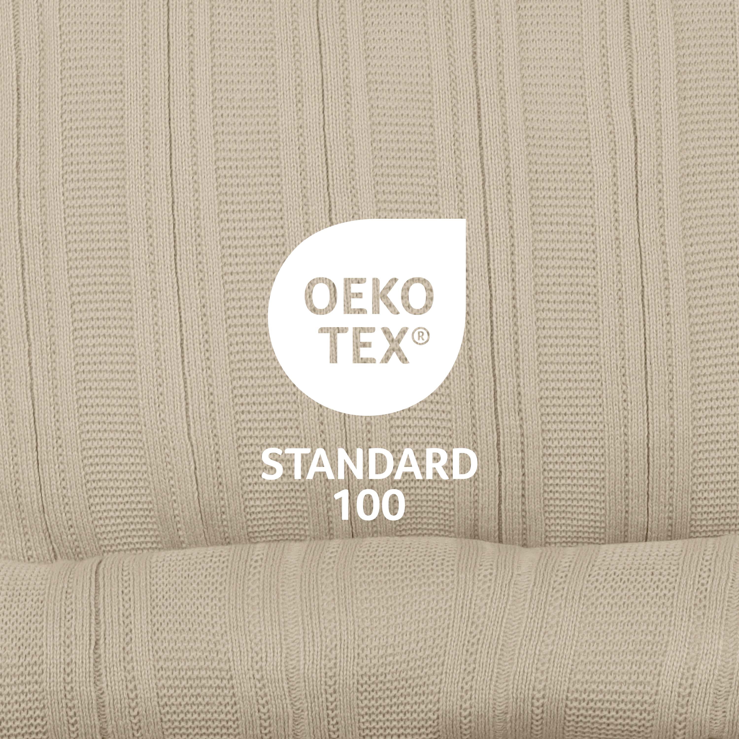 Vellux Malmo Striped Knit Blanket Set, King, Cream