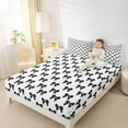 thumbnail image 4 of Manfei Cute Bowknot Full Size Sheets,Kawaii Bowtie Bow Bed Sheets,White Black Sheet Sets For Girl,Breathable Home Decor,4 Pieces, 4 of 7