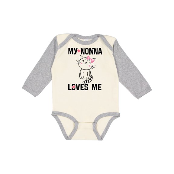 Inktastic Nonna Loves Me Girls Girls Long Sleeve Baby Bodysuit