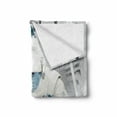 thumbnail image 2 of Outer Space Soft Flannel Fleece Throw Blanket, Astronaut Inside Spaceship Cosmic Journey Celestial World Universe Theme, Cozy Plush for Indoor and Outdoor Use, 50" x 60", White and Blue, by Ambesonne, 2 of 6