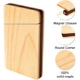 thumbnail image 2 of Wood Business Card Holders Wooden Business Card Case Name Card Holder Walnut Card Holder with Magnetic Closure Portable (Maple), 2 of 12