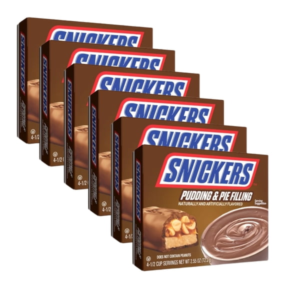 SNICKERS Milk Chocolate Pudding & Pie Filling, 2.55 oz, Box (6 Pack)