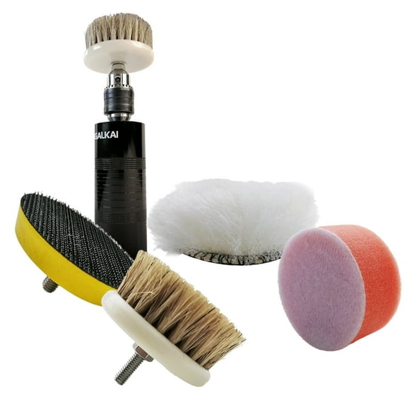 DOOGALKAI KAI624  K625  K626 Electric Shoe Polisher Accessories 4 PCS Brush Head, Bristle Sponge Wool Brush Head,Includes Only 4 Accessories