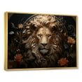 thumbnail image 2 of Designart "Luminous Radiance Of The Bronze Lion" Animals Lion Floater Framed Canvas Wall Art, 2 of 5