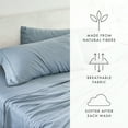 thumbnail image 4 of Noble Linens 4 Piece Linen Bamboo-Blend Bed Sheet Set, Light Blue, Queen, 4 of 9