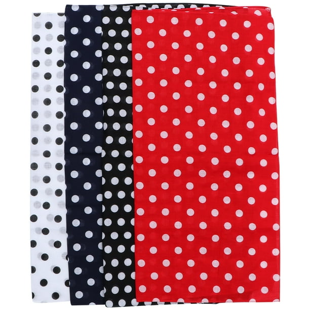 4 pañuelos de algodón con estampado de puntos para la cabeza, estilo hip hop, para hombre y mujer (rojo, negro, blanco y azul marino)