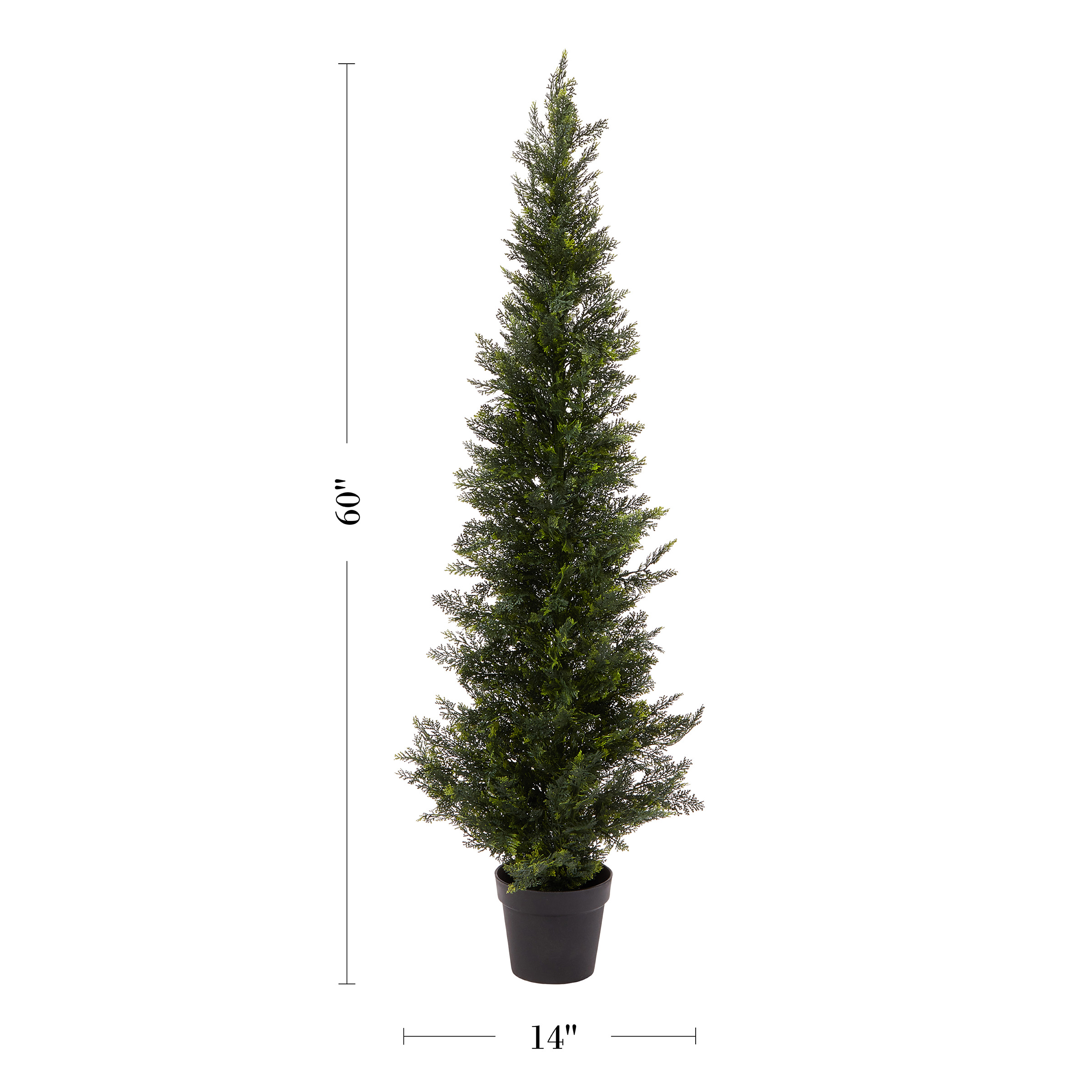 Pure Garden 5ft Artificial Cedar Topiary Trees - Potted Indoor or Outdoor Plastic Tree in Pot