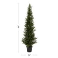 thumbnail image 2 of Pure Garden 5ft Artificial Cedar Topiary Trees - Potted Indoor or Outdoor Plastic Tree in Pot, 2 of 7