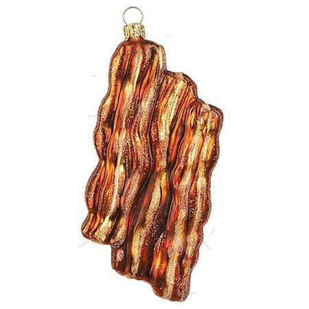 Baked Bacon Strips Polish Glass Christmas Tree Ornament Food Baked Bacon Strips Polish Glass Christmas Tree Ornament Food Breakfast Poland - Baked Bacon Strips Polish Glass Christmas Tree Ornament Food