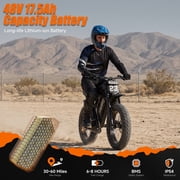 20 Fat Tire Electric Bike for Adults, 1500W Peak Dirt Ebike, 48V 17.5Ah Battery, Electric Mountain Bike for Men, UL2849