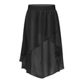 thumbnail image 1 of RUNQHUI Kids Girls Ballet Dance Performance Irregular Hem Chiffon Solid Color Skirt Black 8, 1 of 7