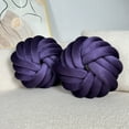 thumbnail image 3 of Two-Piece Set Golden Velvet Knot Pillow Round Sofa Cushion Living Room Decorative Pillows Bed Small Knotted Bohemian Soft Christmas Home Decoration, 3 of 25