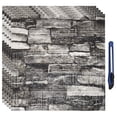 thumbnail image 1 of Paneles de pared 3D despegar y pegar, 30 piezas de papel pintado de ladrillo de espuma para dormitorio, panel de pared de piedra sintética, papel pintado autoadhesivo (ladrillo gris) Unique Bargains paneles de pared 3d, 1 of 7