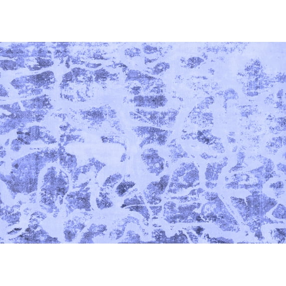 Ahgly Company Machine Washable Indoor Rectangle Abstract Blue Modern Area Rugs, 6' x 9'