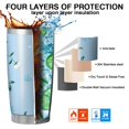 thumbnail image 7 of 20oz Tumbler with Lid and Straw Stainless Bule Flowers Steel Vacuum Insulated Water Coffee Tumbler Cup, Double Wall Vacuum Insulated Travel Mug Reusable Tumblers for Ice Drinks, Hot Beverage, 7 of 7