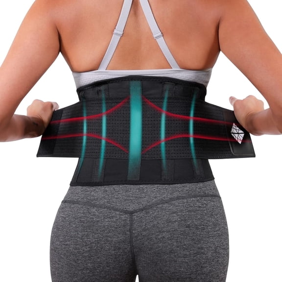 NeoHealth Adjustable Lumbar Support Belt, Small, Black