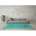 thumbnail image 3 of Ahgly Company Indoor Rectangle Oriental Turquoise Blue Industrial Area Rugs, 2' x 5', 3 of 4