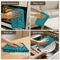 thumbnail image 5 of 4 Pcs Funny Kitchen Towels,Teal Christmas Snowflake Pattern Microfiber Dish Towels,Kitchen Tea Towels,Kitchen Towel Set (18" X 26"), 5 of 7
