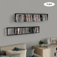 thumbnail image 3 of 5Pcs 34" Wall Mount DVD Shelves, CD Rack Media Storage Shelf, Cube Organizer for Video Games, Black Floating Shelves for Bedroom Living Room Game Room Furniture, 3 of 13