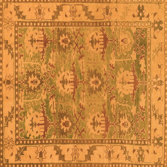 Ahgly Company Indoor Square Oriental Orange Traditional Area Rugs, 6' Square