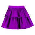 thumbnail image 4 of vigerkar Womens Metallic Skirt Sparkly Shiny 2-Layer Ruffle Skirts Party Rave Dresses Purple, L, 4 of 4