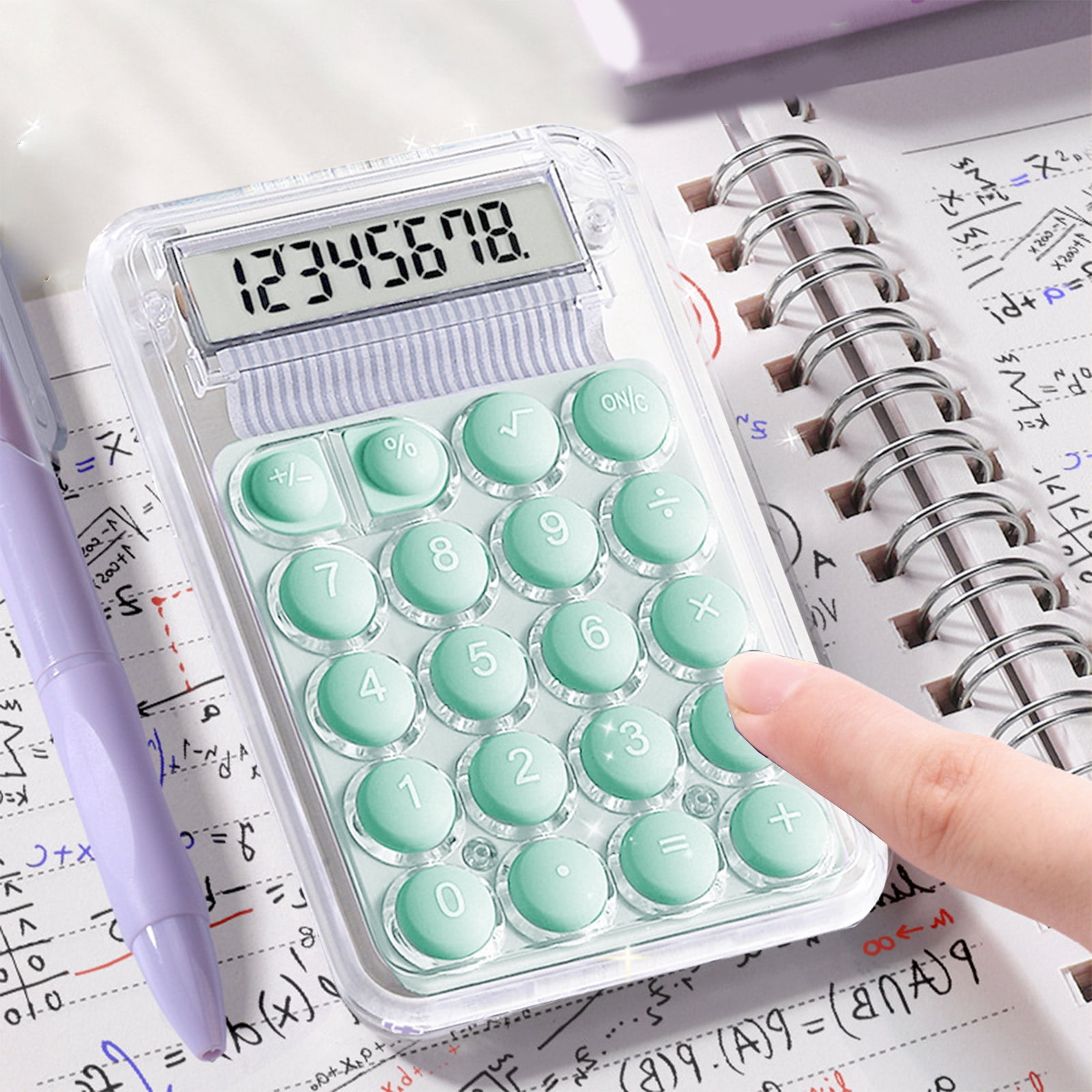 YIMWNYI 8-Digit Standard Calculator with Large Display, Round Buttons, Quiet, Portable, Non-Slip Mat, Multi-Function for Office, Home, Business, and Personal Use