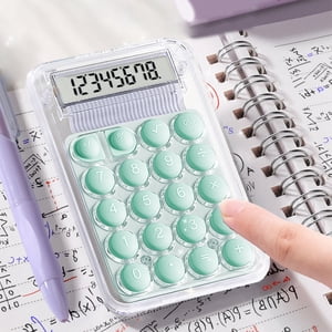 YIMWNYI 8-Digit Calculatrice standard avec grand écran, boutons ronds, silencieux, portable, tapis antidérapant, multi-fonctions pour le bureau, la maison, les affaires et l'utilisation personnelle